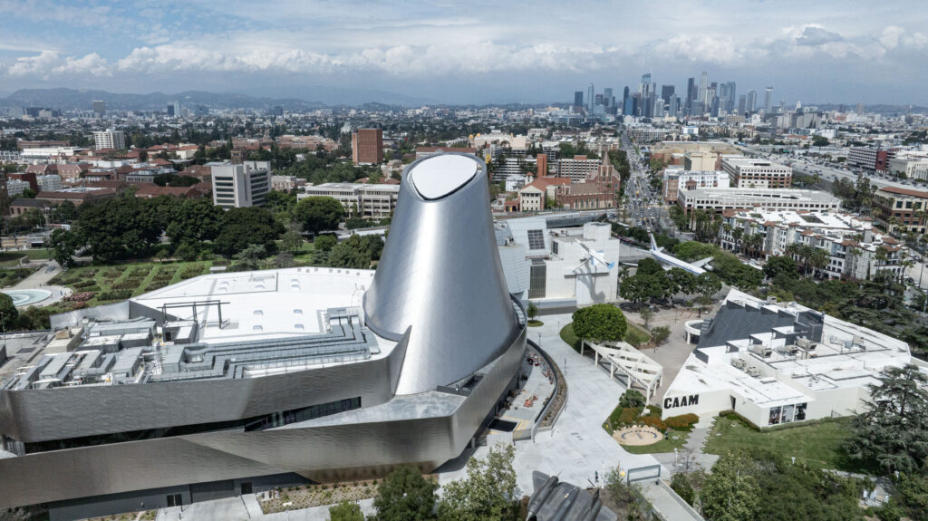The completed dome facility around the Space Shuttle Endeavour at the Samuel Oschin Air and Space Center at the California Science Center is shown in this undated photo. (California Science Center)