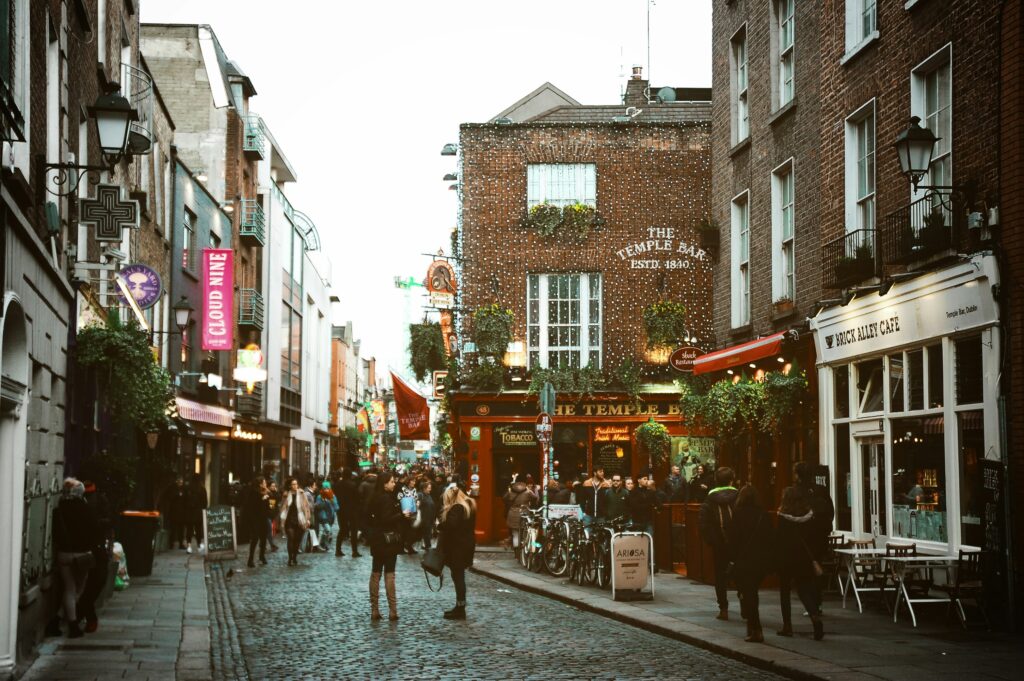 Destination dupe Dublin; Image of the Temple Bar in Dublin, Ireland is seen in this undated image from Unsplash.com