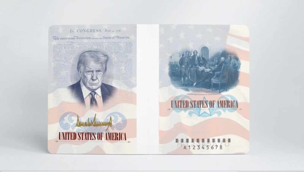 President Donald Trump's likeness is seen on a limited edition 2026 U.S. Passport