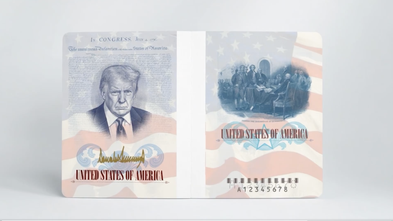 President Donald Trump's likeness is seen on a limited edition 2026 U.S. Passport