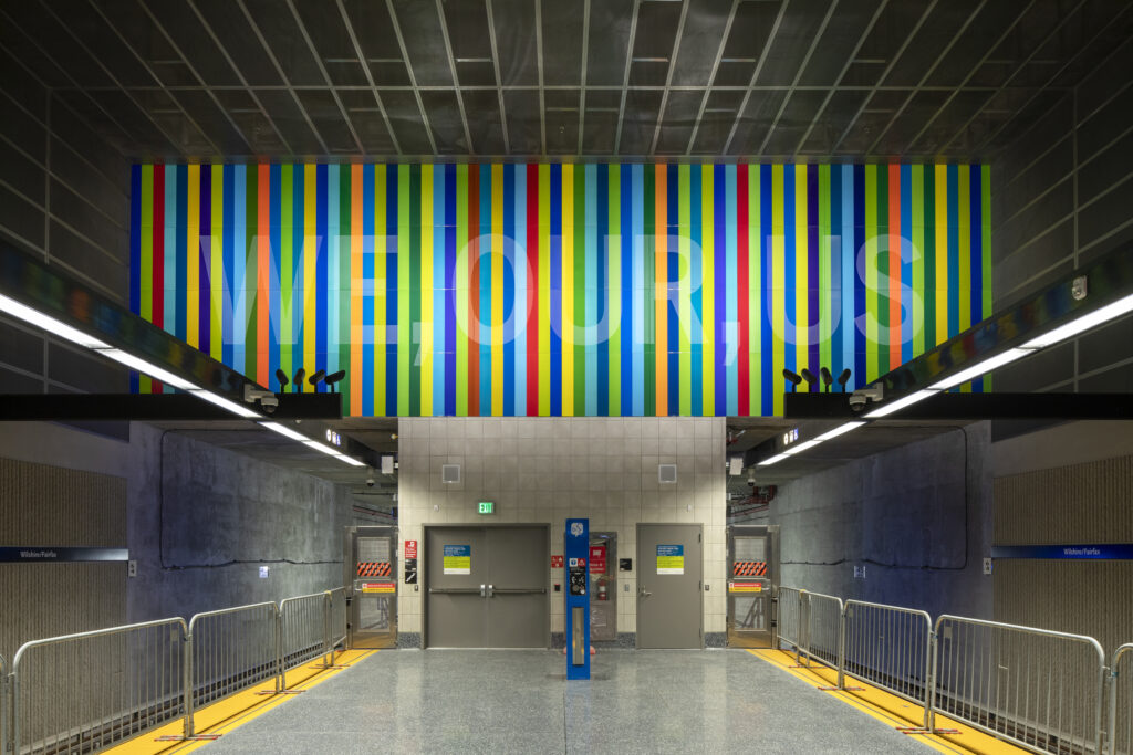 A public art display at the Wilshire/Fairfax Station along the LA Metro D Line shown in this undated image from LA Metro.