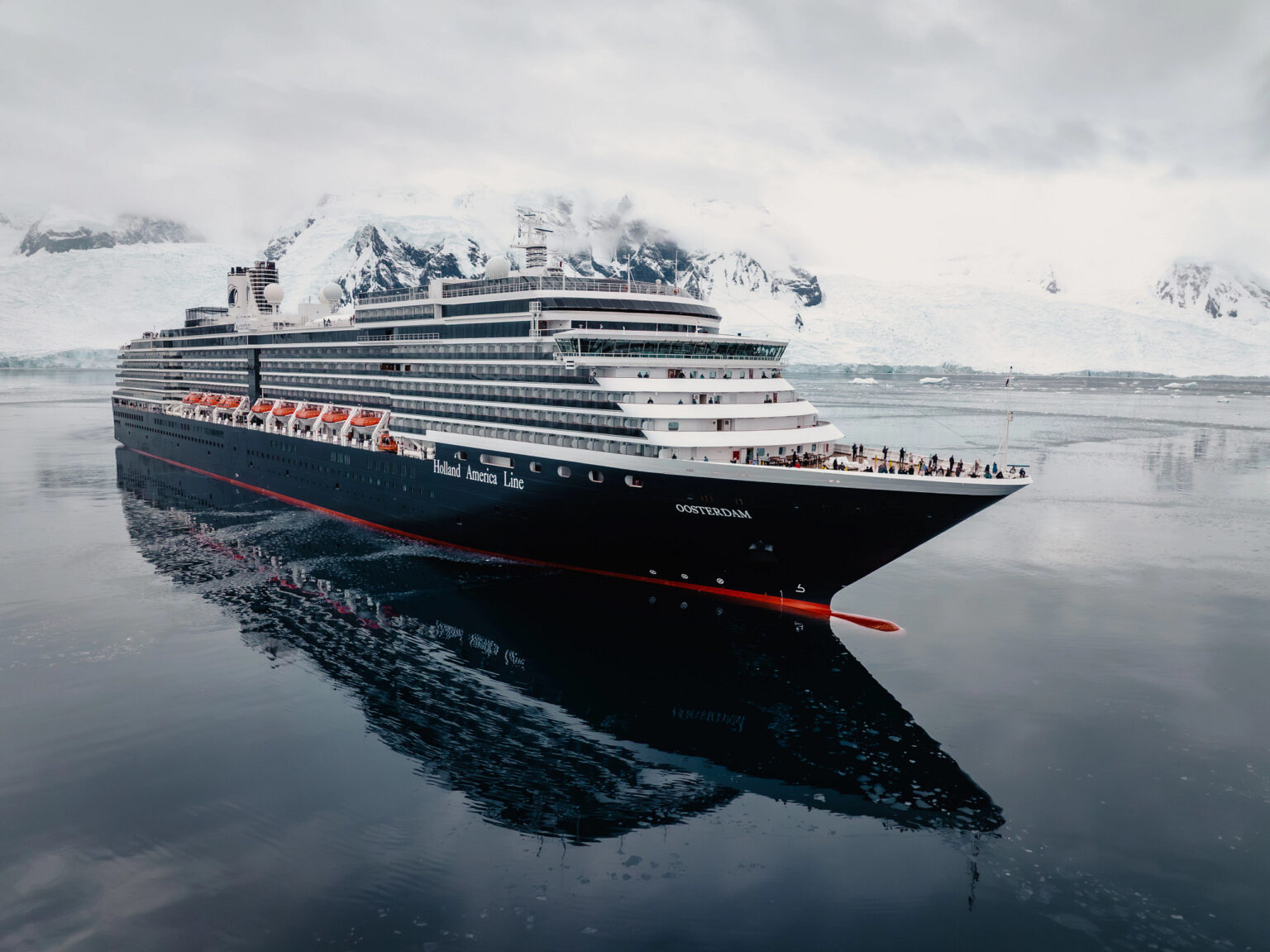 Holland America Line's Oosterdam cruise ship is shown in this undated promotional image from the cruise line.