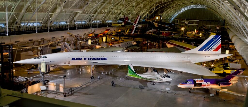 Concorde taken from the catwalk at the Steven F. Udvar - Hazy Center Smithsonian Institution. Smithsonian Photographic Services NASM Udvar-Hazy Center Photo By Dane Penland.