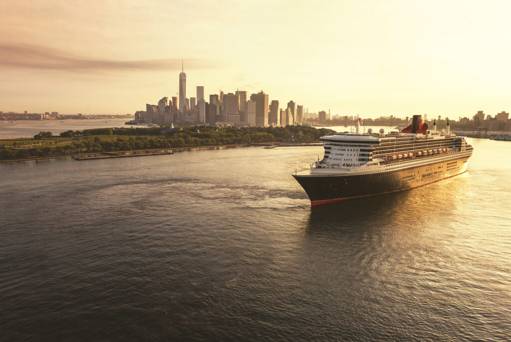 Cunard's Queen Mary 2 sails in the New York Harbor in this undated promotional photo from the company.