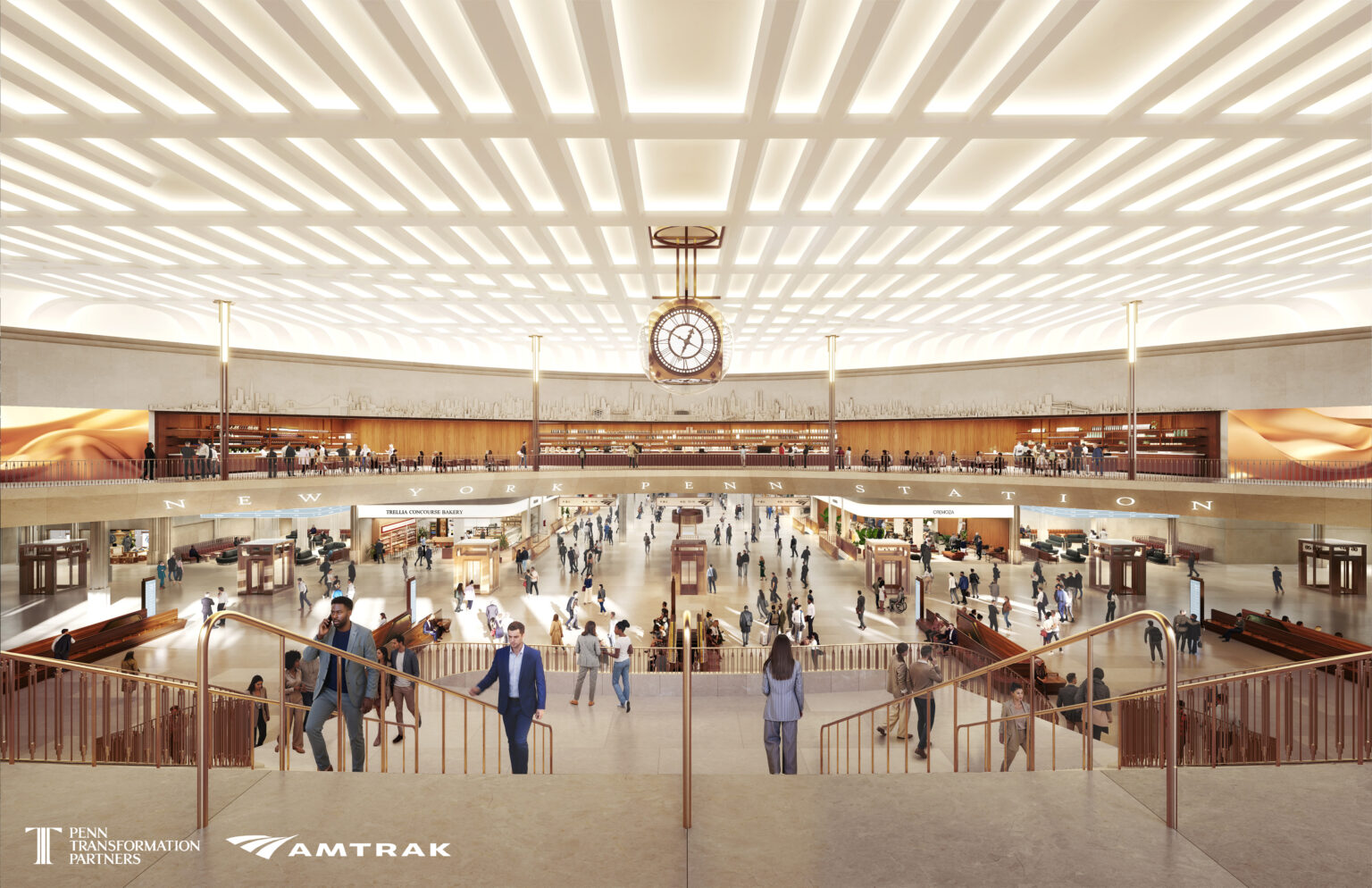 Trump Administration unveils gold-plated redesign of historic Penn Station Renderings of the new proposed design for the revamped and revitalized Penn Station in New York City released by the Department of Transportation and Amtrak.