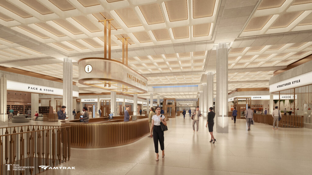 Renderings of the new proposed design for the revamped and revitalized Penn Station in New York City released by the Department of Transportation.