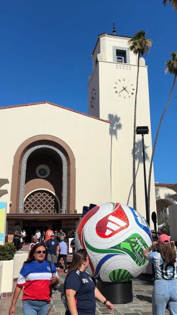 FIFA World Cup fan zone at Union Station in Los Angeles on June 25, 2026. (Travis Schlepp/Rabblenews.com)