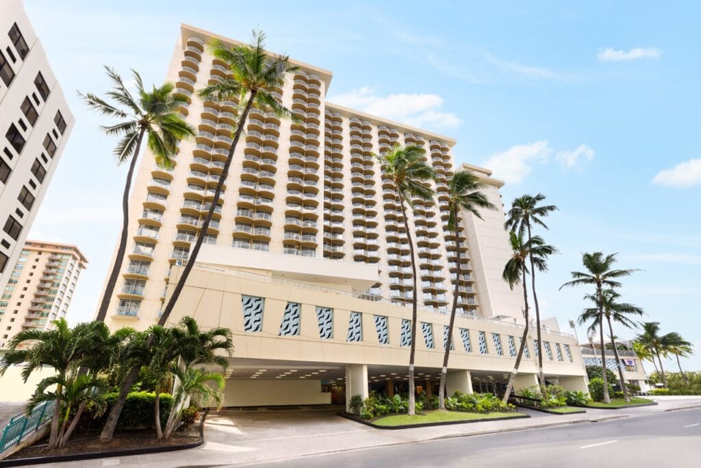 Exterior of the Twin Fin Waikiki resort in Honolulu shown in this undated promotional image. (Courtesy Image)