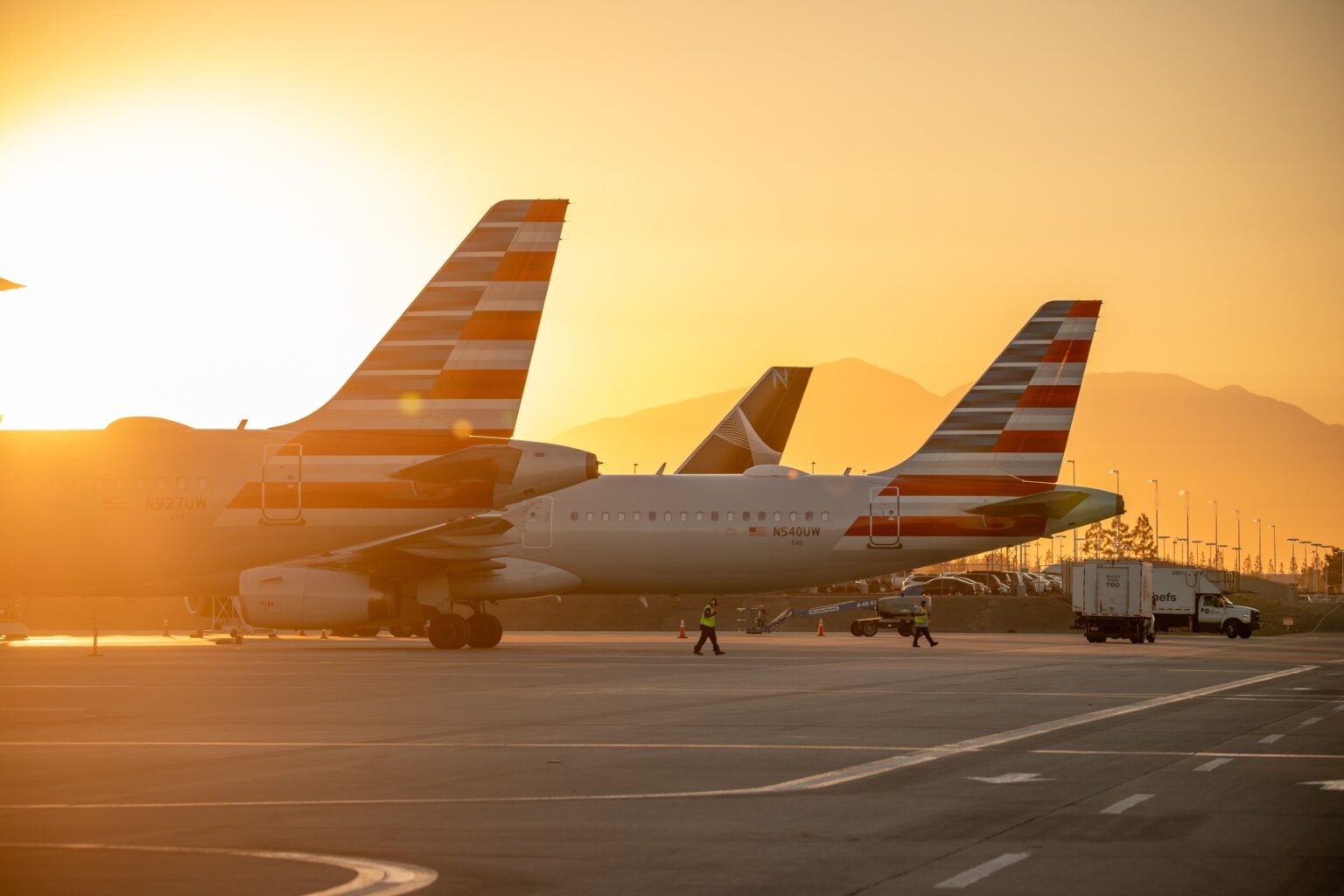 American Airlines jets sit on the tarmac at Ontario International Airport in this undated promotional image. American will offer nonstop service between ONT and Chicago O'Hare beginning in December 2026.