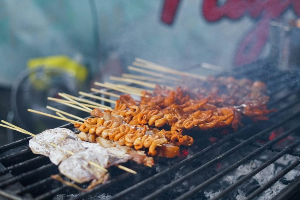 food on the grill in manila philippines