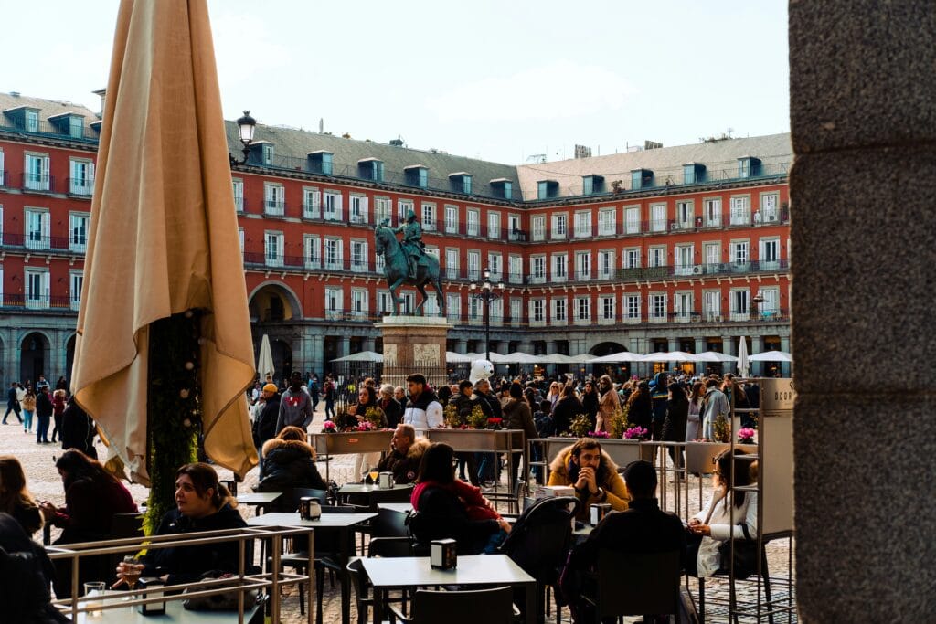 Plaza Mayor in Madrid, Spain, is shown in this 2023 photo posted to Unsplash.com; Madrid is one of the top European fall vacations for 2026.