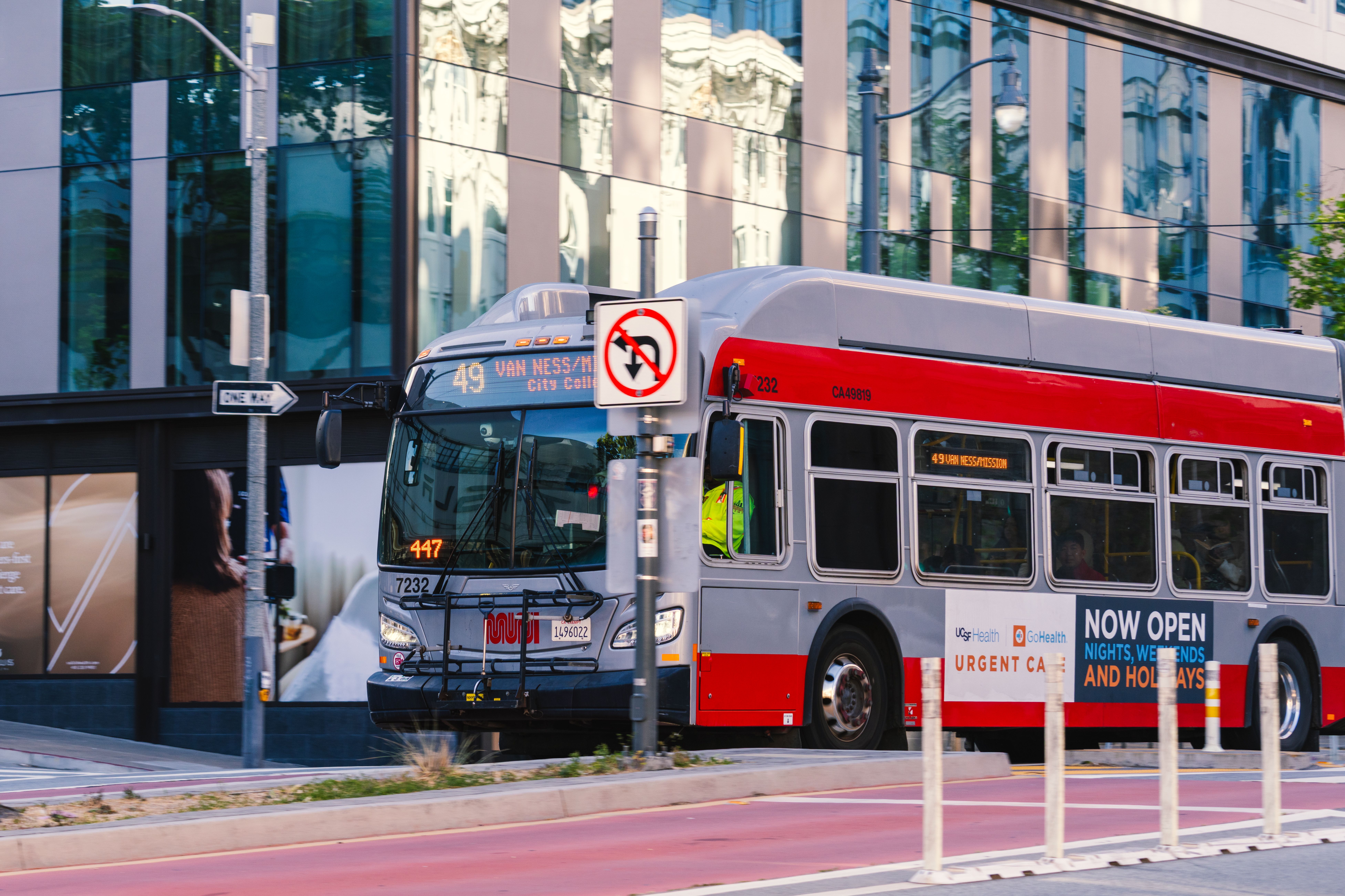 A San Francisco Muni bus is shown in this undated image from Pexels.com