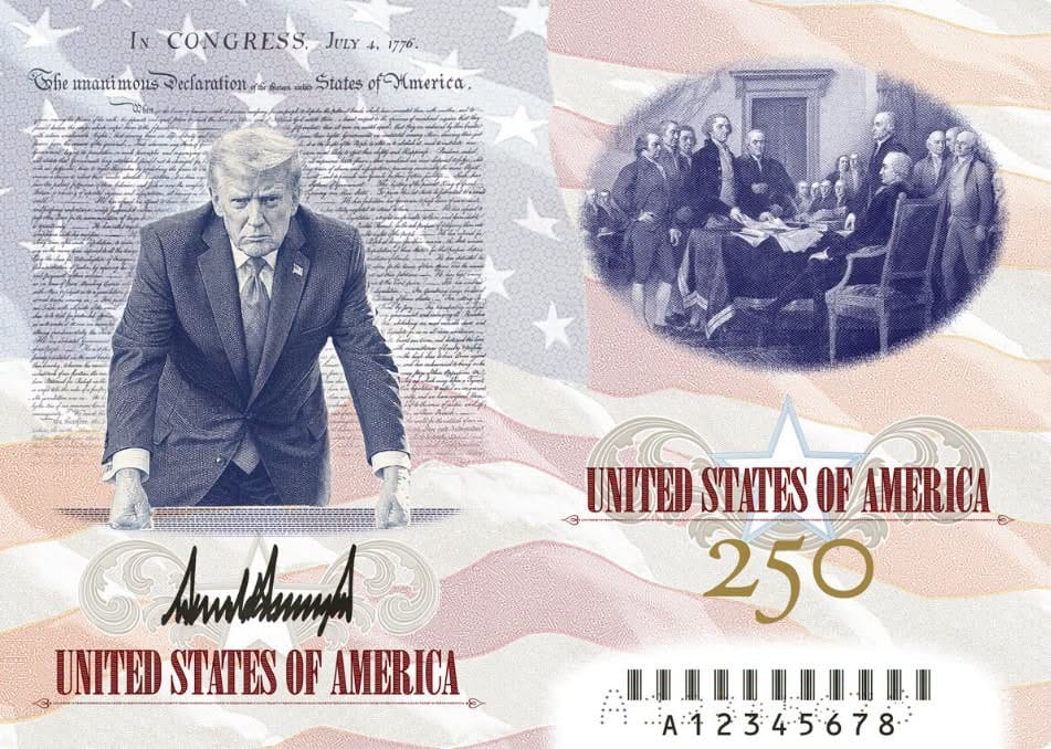 A revamped version of President Donald Trump's likeness on a 2026 U.S. Passport is seen in this image promoted by the president on Truth Social