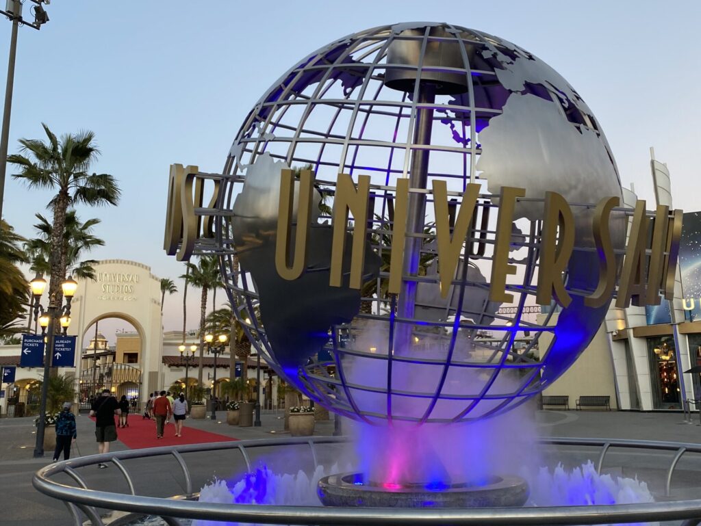The iconic globe outside Universal Studios Hollywood in Los Angeles is seen this photo from February 2022. (Rabble News)