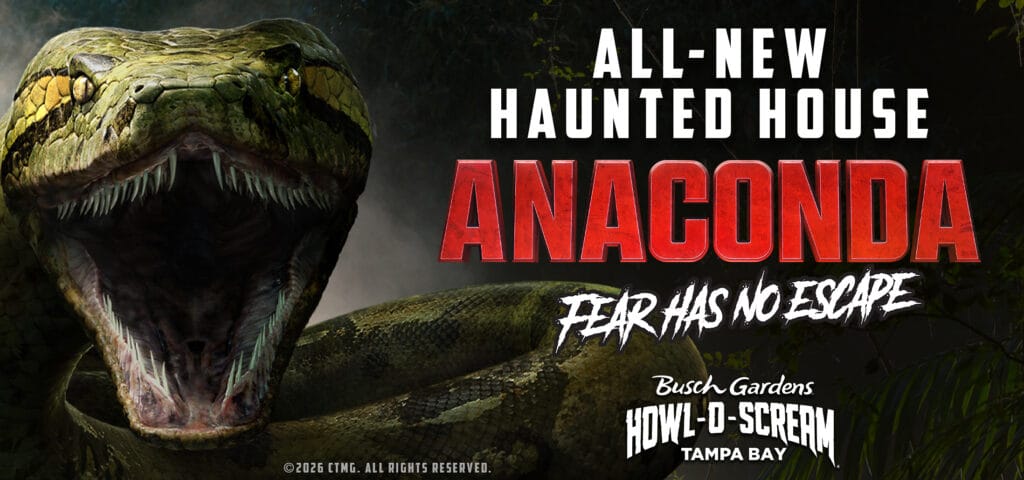 At Busch Gardens Tampa Bay, guests will experience Anaconda: Fear Has No Escape, starting Sept. 11. (Busch Gardens)