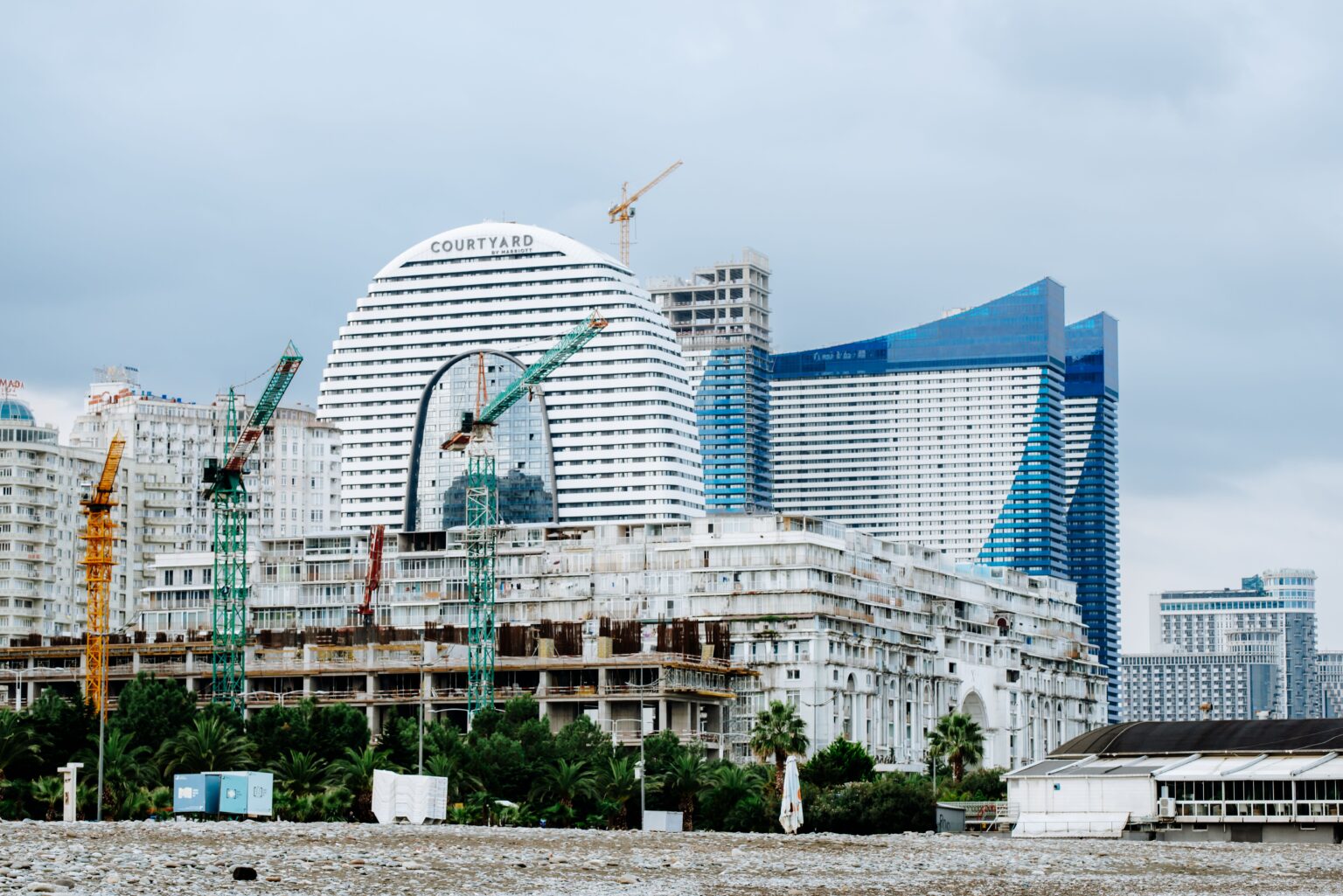 Record 16,000 new hotel projects are in the works globally, led by U.S. and China A Courtyard Marriott hotel is seen in the background of this image with construction cranes in the foreground in this undated photo from Pexels.com