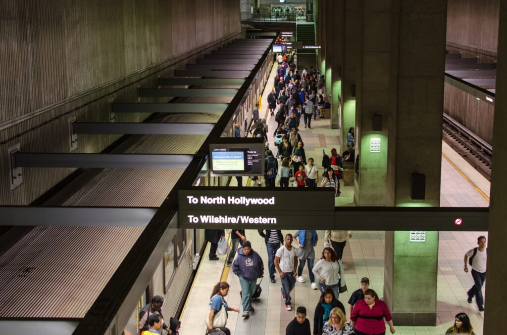 The Red/Purple Line subway platform under Union Station is shown in this undated promotional image from LA Metro.