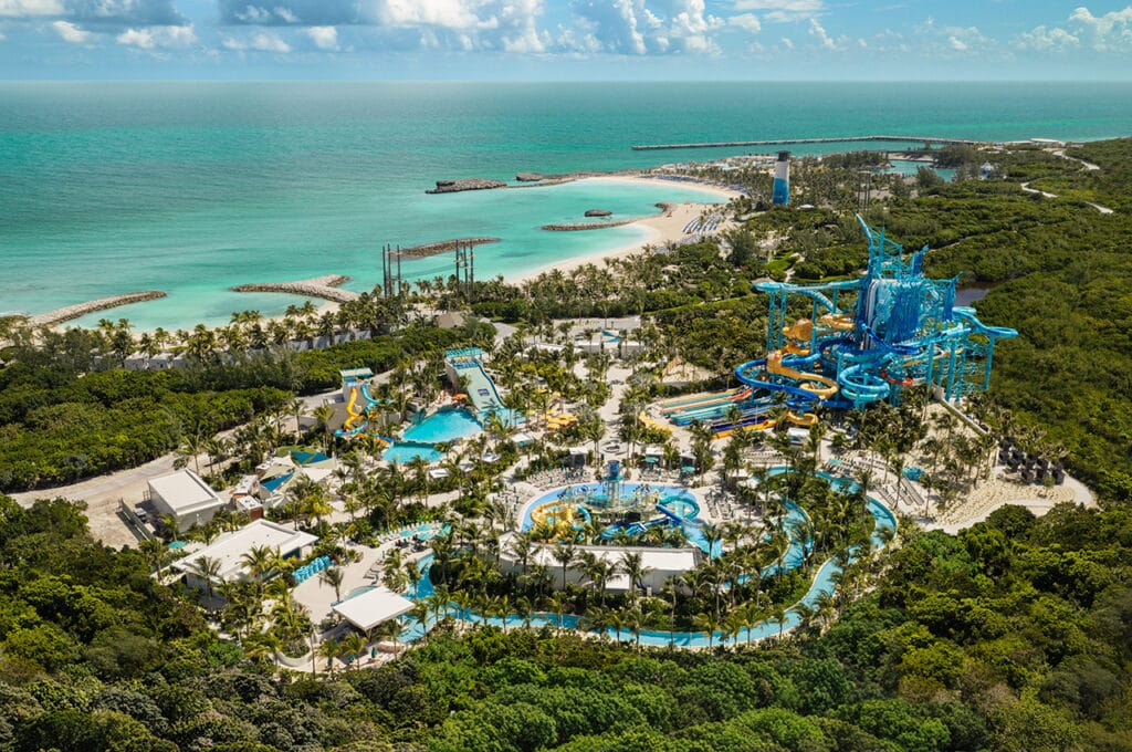 Norwegian Cruise Line®’s 270-acre private island destination in the Bahamas, Great Stirrup Cay, features the expansive new Great Tides Waterpark.